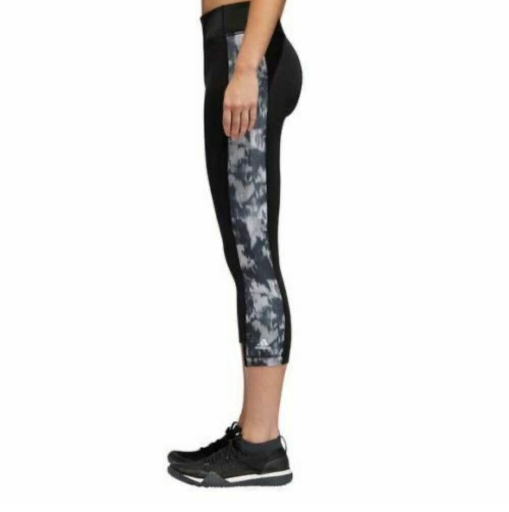 Adidas Climalite Leggings WMNS S Black Tie Dye Crop Active Pants Performance